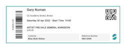 Gary Numan Brighton Conference Centre Ticket May 2022